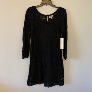 Black Lace Long Sleeve Dress NWT
